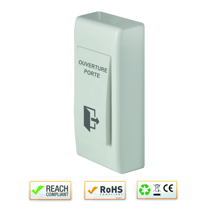 Bouton poussoir ABS Ap 86x43x19/22mm Contact inverseur CO/NO/NF*