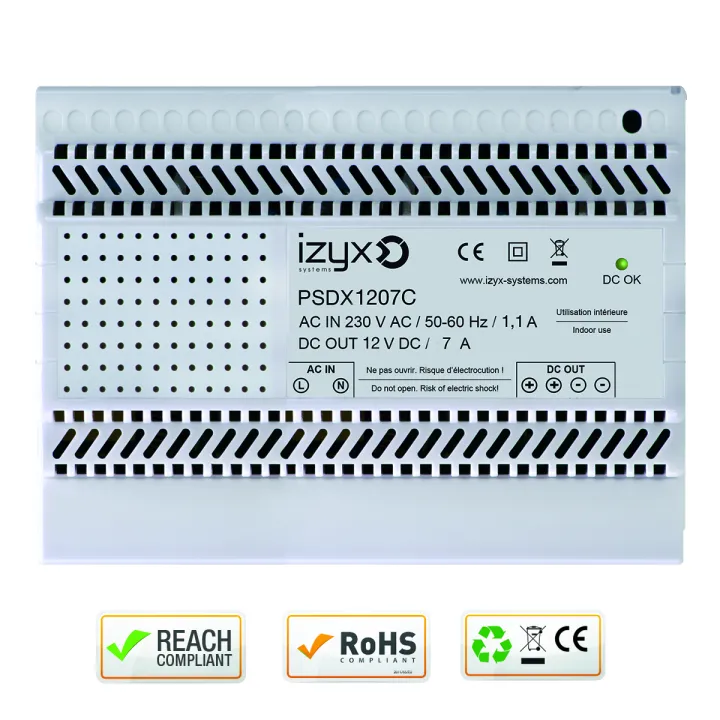 Alimentation Chargeur Rail Din 7M 230V Ac / 12V Dc (13,8V) / 7A