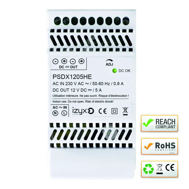 Alimentation Rail Din 3M 230V Ac / 12V Dc (12-14V) / 5A