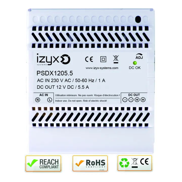Alimentation Rail Din 5M 230V Ac / 12V Dc (12-14V) / 5,5A