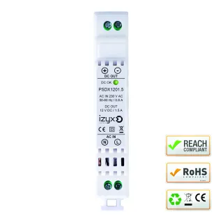 Alimentation Rail Din 230V Ac/12V Dc/1,5A/1 Module