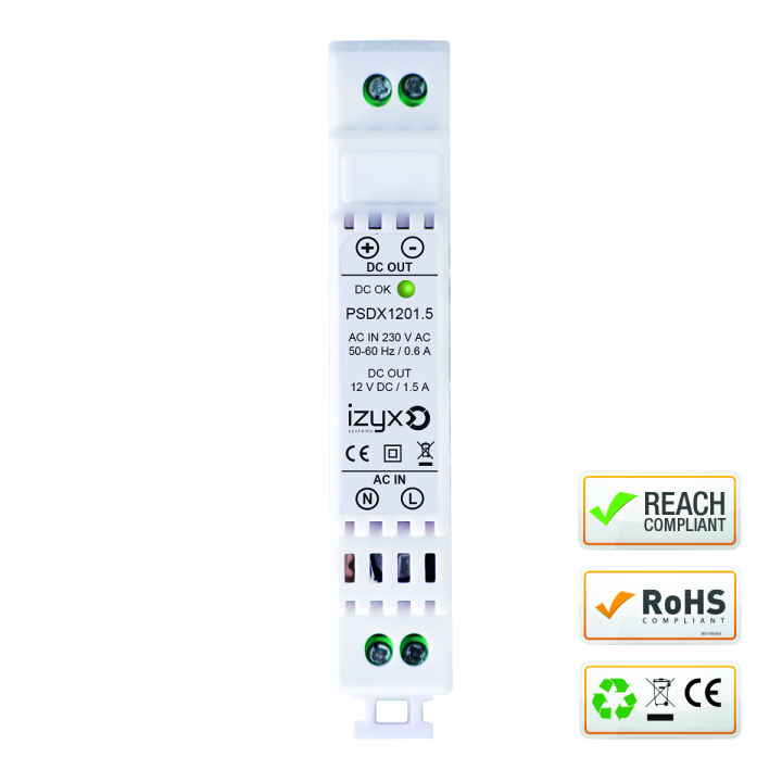 Alimentation Rail Din 230V Ac/12V Dc/1,5A/1 Module