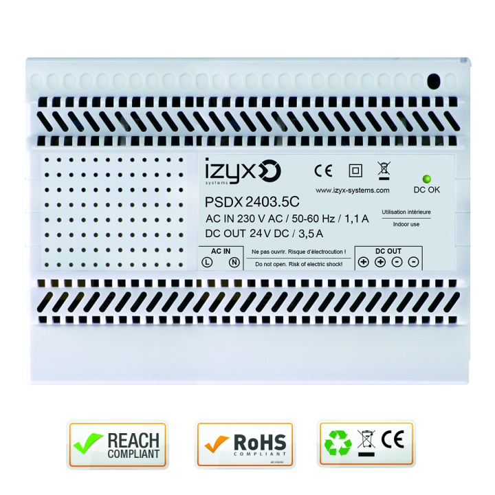 Alimentation Chargeur Rail Din 7M 230V Ac / 24V Dc / 3,5A