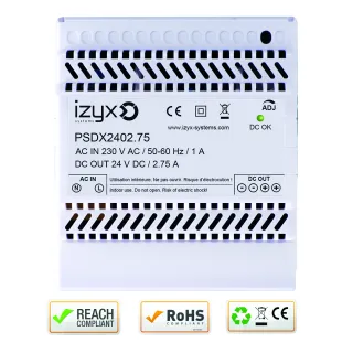 Alimentation Rail Din 5M 230V Ac / 27,6V Dc (24-28V) / 2,75A