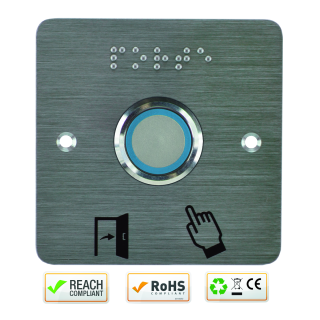 BP PMR ACIER INOX D25 BLEU/VERT/BUZZER 12/24V DC CONTACT NO+NCT*