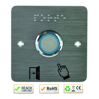 Bouton P. Pmr Acier Inox Deq.25 Mm Halo B/V Et Buzzer Relais Temporisé + Ssp225