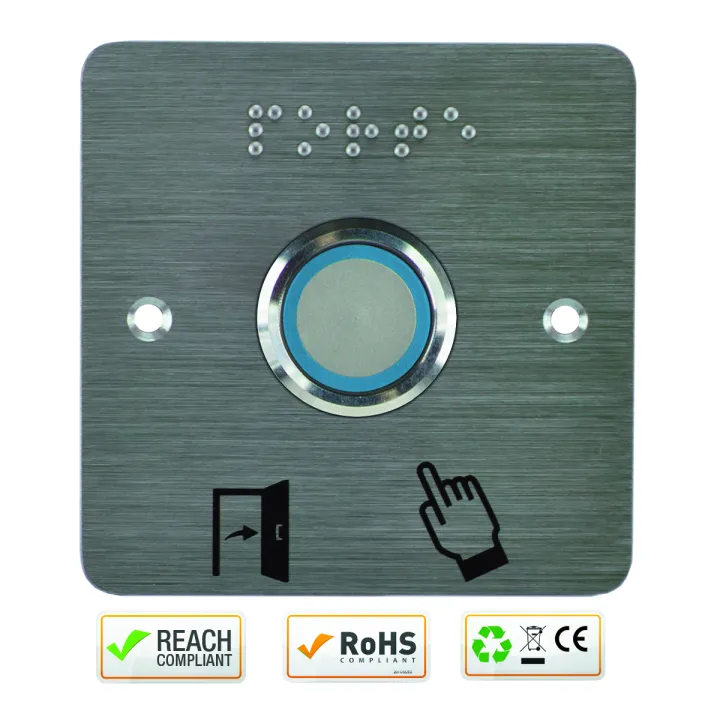 Bouton P. Pmr Acier Inox Deq.25 Mm Halo B/V Et Buzzer Relais Temporisé + Ssp225