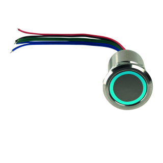 BP PMR ACIER INOX D25 BLEU/VERT/BUZZE 12/24V DC CONTACT NO+NC T*