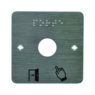 PLAQUE ACIER INOXYDABLE 80 x 80 MM AVEC PERCAGE BOUTON 25