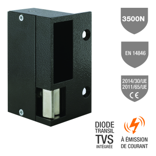 Gâche Élec. 12S Ap Horiz 90Mm 3500 N À Émission 10-24V Ac/Dc Gt