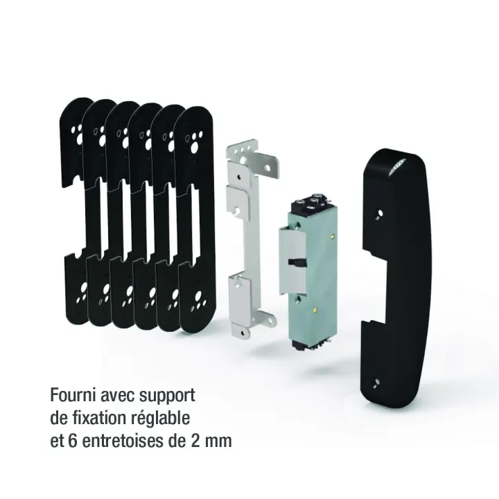 Gâche Électrique 34A Ap Pour Bap 6500 N À Rupture Ctc 12V Dc Tvs/Noir