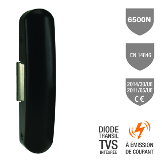 Gâche Élec. 14A Ap Pour Bap 6500 N À Émission 24V Ac/Dc Tvs/Noir