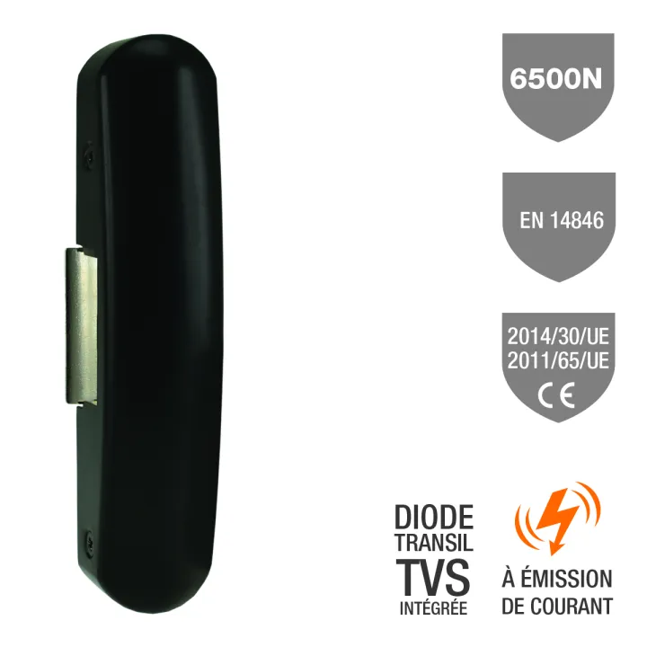 Gâche Électrique 14A Ap Pour Bap 6500 N À Émission 24V Ac/Dc Tvs/Noir