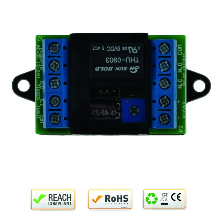 Module Temporisation Universel 12/24V Ac/Dc 1 À 60 Sec/Min Commande No Ou Nf
