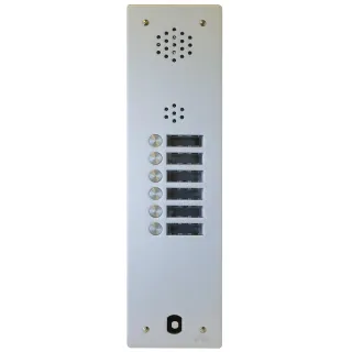 Plaque Audio Alu 6 Bp 2Voice Complete pour systèmes URMET