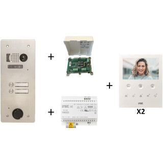 Kit Video Alu 1R 2 Bp 2 Voice Programmé