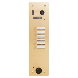 Plaque Video Alu 6 Bp 2Voice Champagne pour systèmes URMET