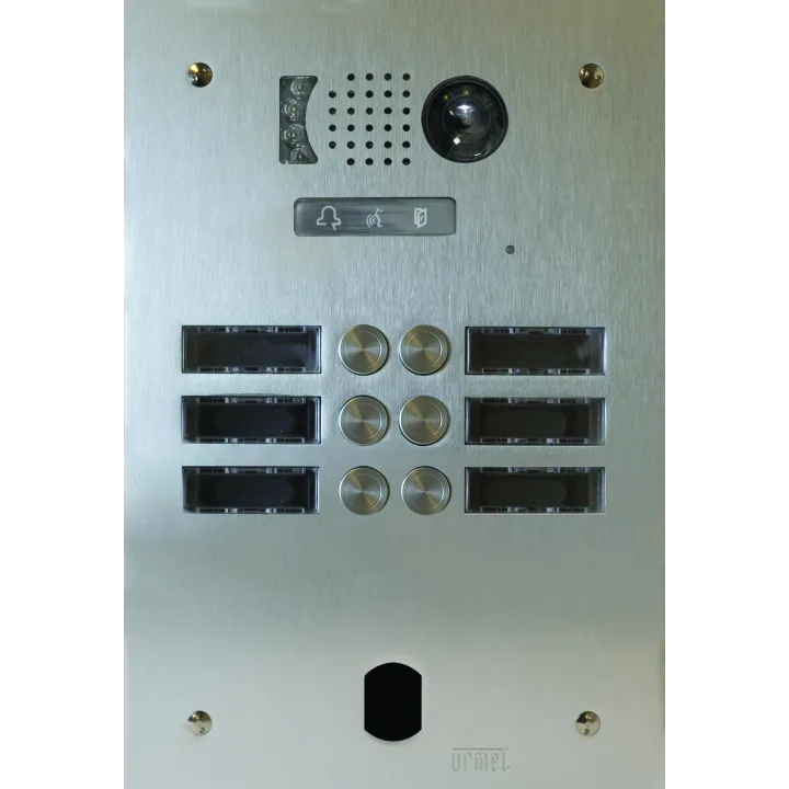 Plaque Video Alu 2R 6 Bp 2Voice pour systèmes URMET