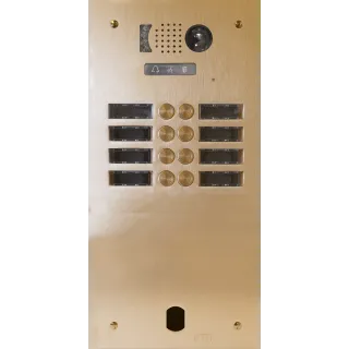Plaque Video Alu 2R 8 Bp 2Voice Champagne