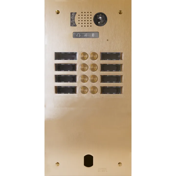 Plaque Video Alu 2R 8 Bp 2Voice Champagne