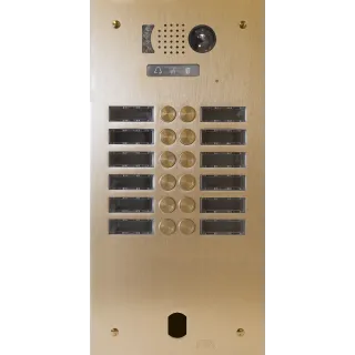 Plaque Video Alu 2R 12Bp 2Voice Champagn