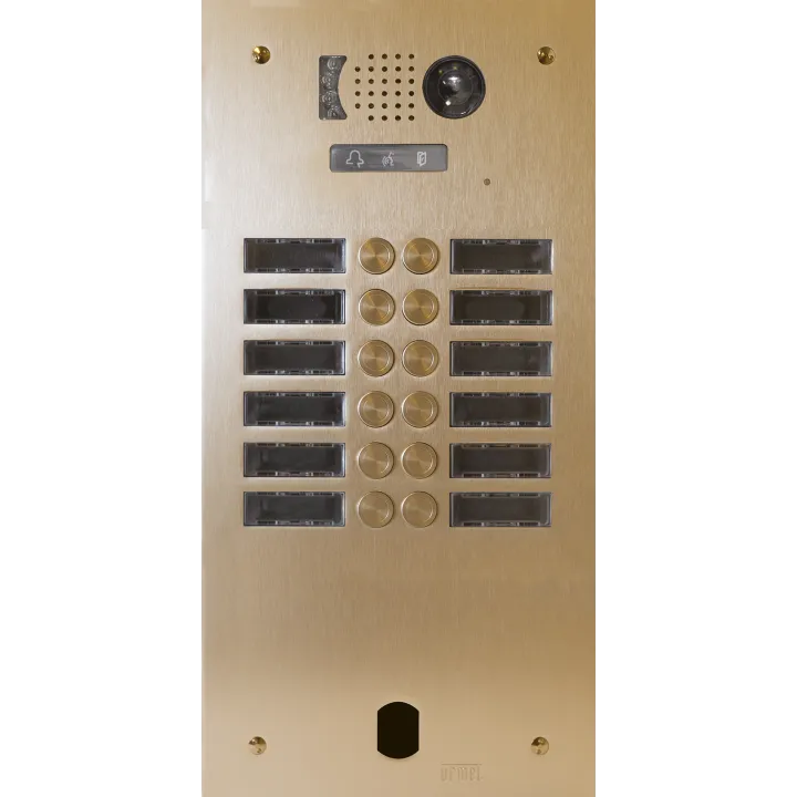 Plaque Video Alu 2R 12Bp 2Voice Champagn