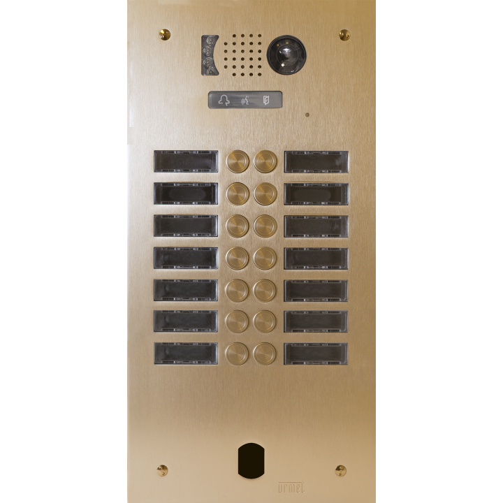 Plaq Video Alu 2R 14 Bp 2Voice Champagne