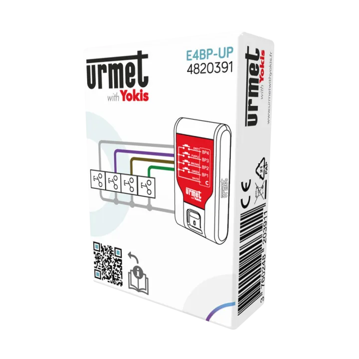 Emetteur Encastrable E4Bp-Up Urmet With Yoki - 4 Canaux - Radio Zigbee