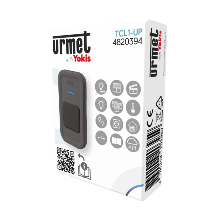 Télécommande multifonction TLC1-UP Urmet with Yokis - Format porte-clé - 1 touche - Zigbee 3.0 - Noir