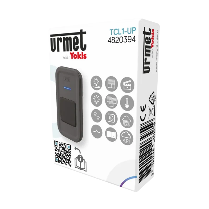 Télécommande Multifonction Tlc1-Up Urmet With Yoki - Format Porte-Badge - 1 Touche - Zigbee 30 - Noir