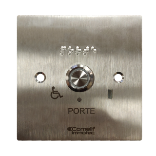 BOUTON Sonore + Led monté sur façade inox 100x100--