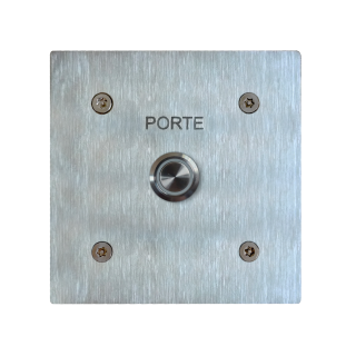 Poussoir Inox Lumineux C/No/Nf Monté Sur Façade 100X100 Gravée P