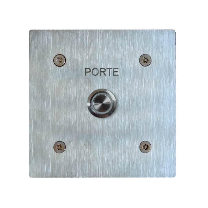 Poussoir Inox Lumineux C/No/Nf Monté Sur Façade 100X100 Gravée P