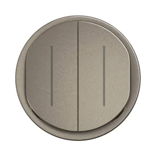 Enjoliveur Interrupteur Va-Et-Vient Double Témoin Céliane - Titanium