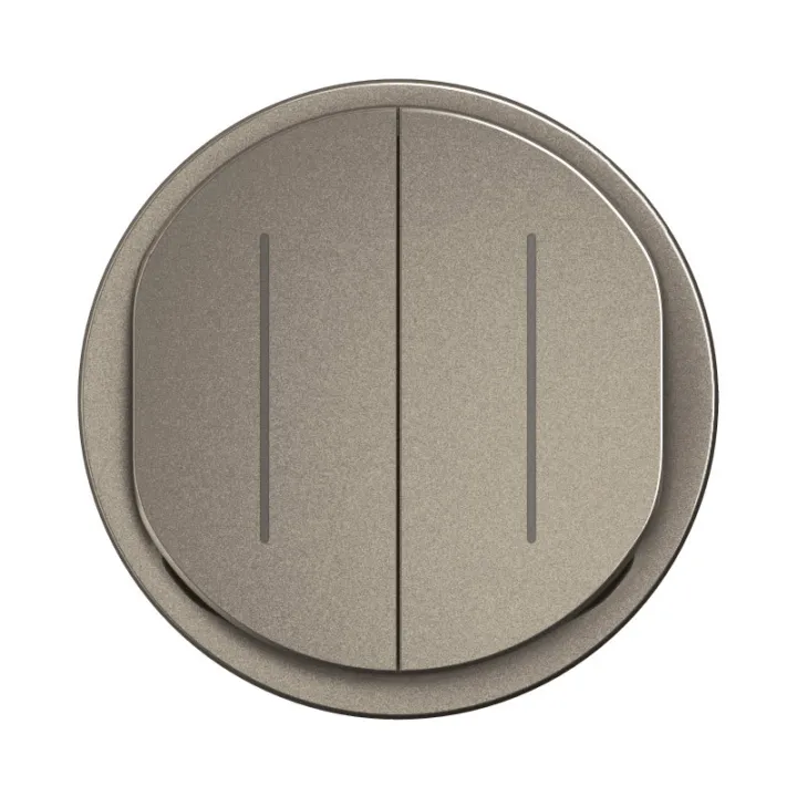 Enjoliveur Interrupteur Va-Et-Vient Double Témoin Céliane - Titanium