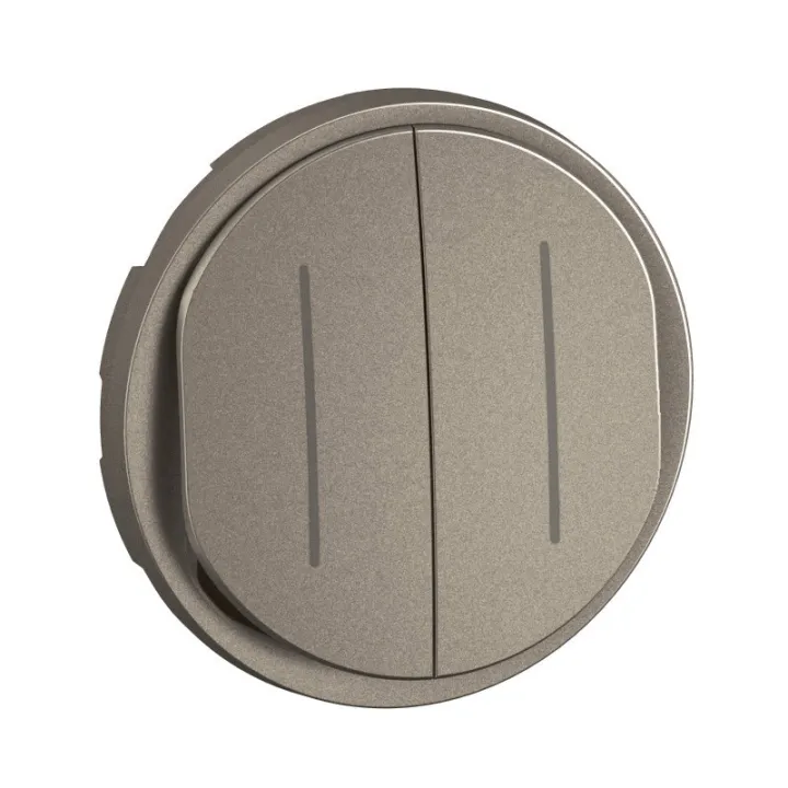 Enjoliveur Interrupteur Va-Et-Vient Double Témoin Céliane - Titanium