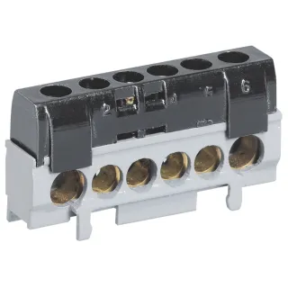 Bornier De Répartition Ip2X Phase - 1 Connexion 10-35Mm² - Noir - Longueur 62Mm