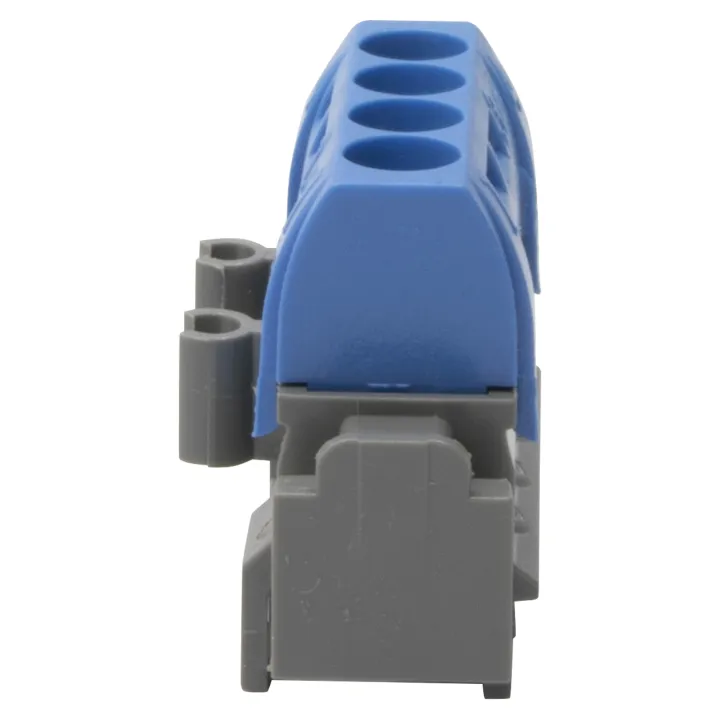 Bornier De Répartition Isolé Ip2X Neutre - 4X1,5Mm² À 16Mm² - Bleu - Long. 47Mm