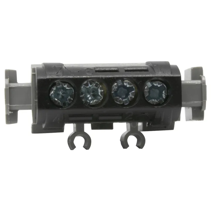 Bornier De Répartition Isolé Ip2X Phase - 4X1,5Mm² À 16Mm² Noir - Longueur 47Mm