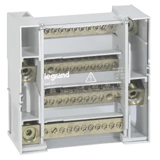 Répartiteur Monobloc 4P À Bornes 250A -12 Connexions Par Barreau - 9 Modules Din
