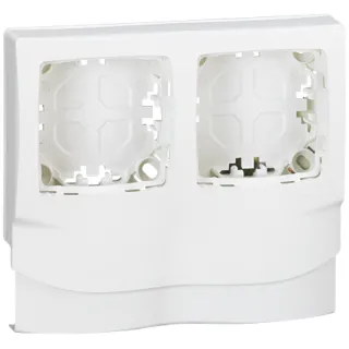 Cadre Appareillage Saillie 2 Postes Pose Long Moulures Dlplus Ép. 12,5Mm -Blanc