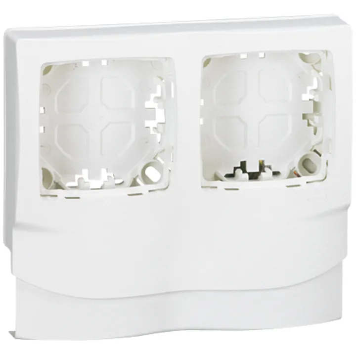 Cadre Appareillage Saillie 2 Postes Pose Long Moulures Dlplus Ép. 12,5Mm -Blanc