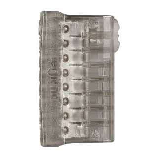 Borne Connexion Sans Vis Nylbloc Auto Pour 8 Fils - 24A - 450V~ - Gris