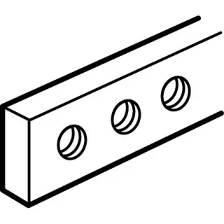 Barre Cuivre À Trous Taraudés 12X4Mm - 160A Admissibles - Longueur 990Mm