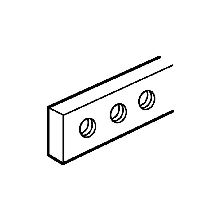 Barre Cuivre À Trous Taraudés 12X4Mm - 160A Admissibles - Longueur 990Mm
