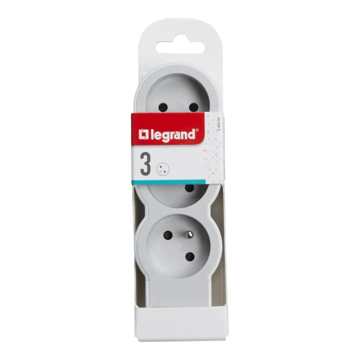 Rallonge Extra-Plate 3X2P+T À Câbler - Blanc/Gris Clair
