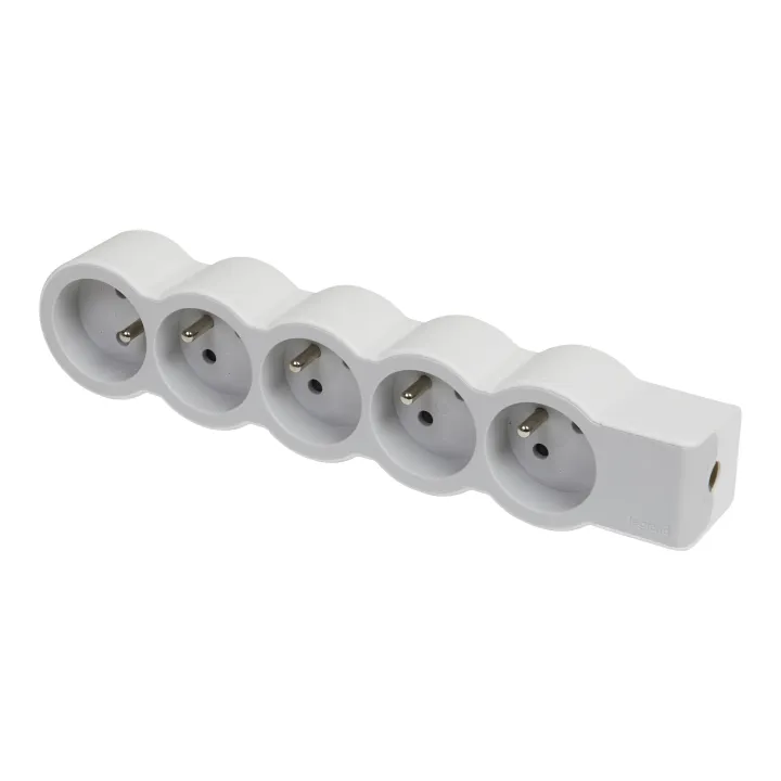 Rallonge Extra-Plate 5X2P+T À Câbler - Blanc/Gris Clair