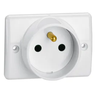 Prise À Encastrer Pour Plinthe 2P+T 16A 250V~ Blanc
