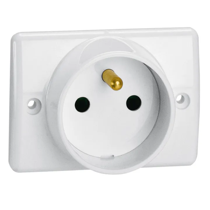 Prise À Encastrer Pour Plinthe 2P+T 16A 250V~ Blanc