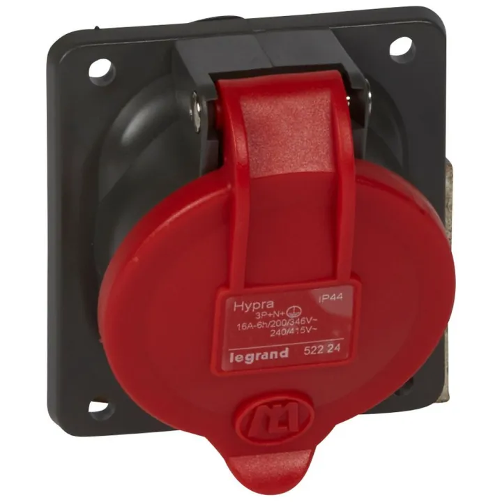 Prise Fixe Hypra Ip44 16A - 380V~ À 415V~ - 3P+N+T - Plastique